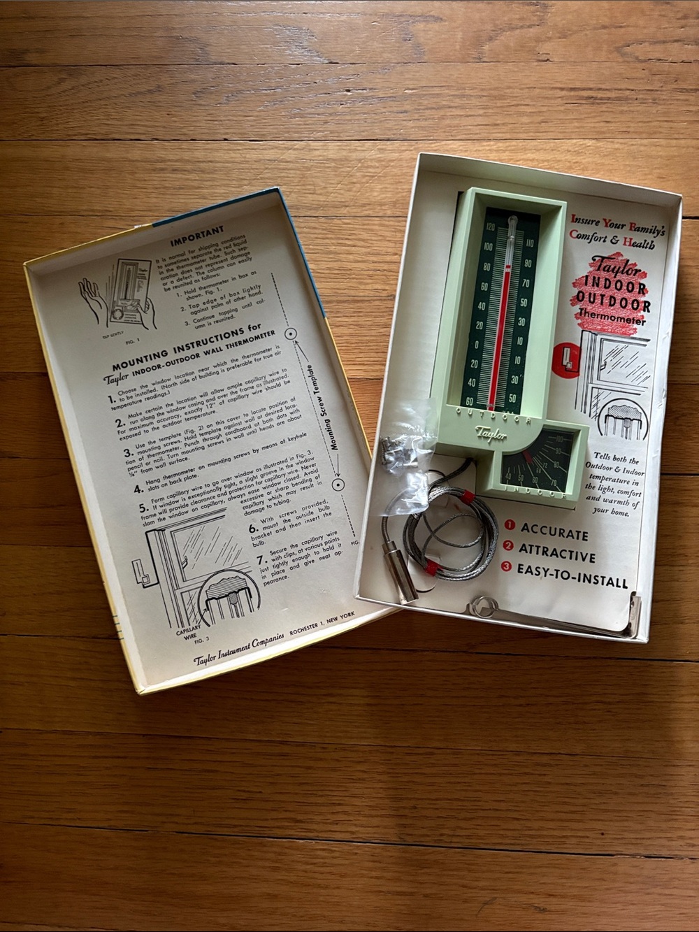 vintage Taylor indoor/outdoor thermometer